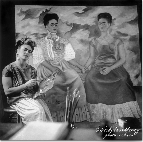 Frida Painting The Two Fridas