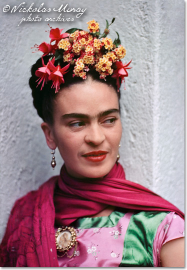 Frida in Pink and Green Dress